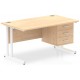 Rayleigh Cantilever Straight Desk with 3 Draw Fixed Pedestal